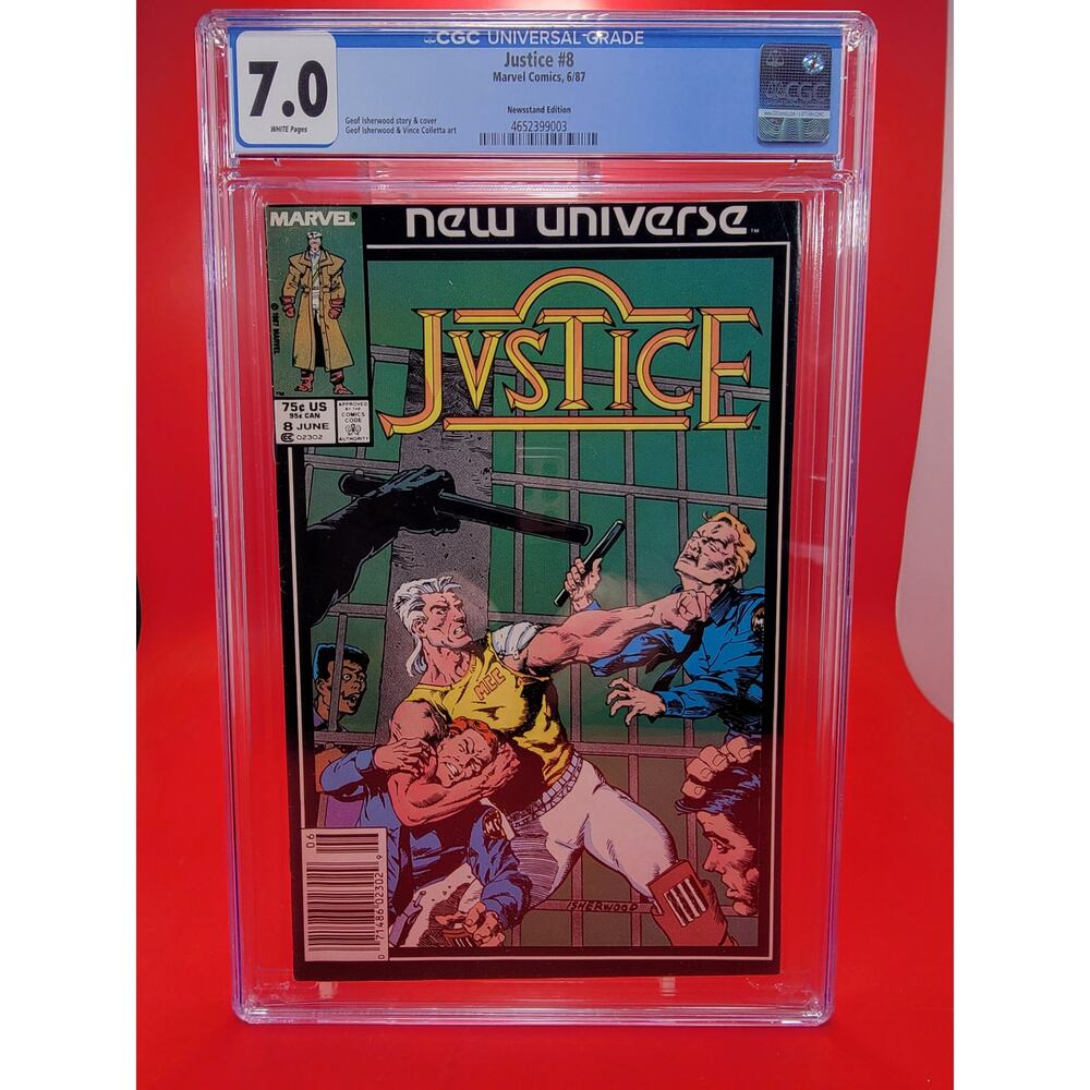 1985 New Universe Justice #8 Comic Book CGC 7.0